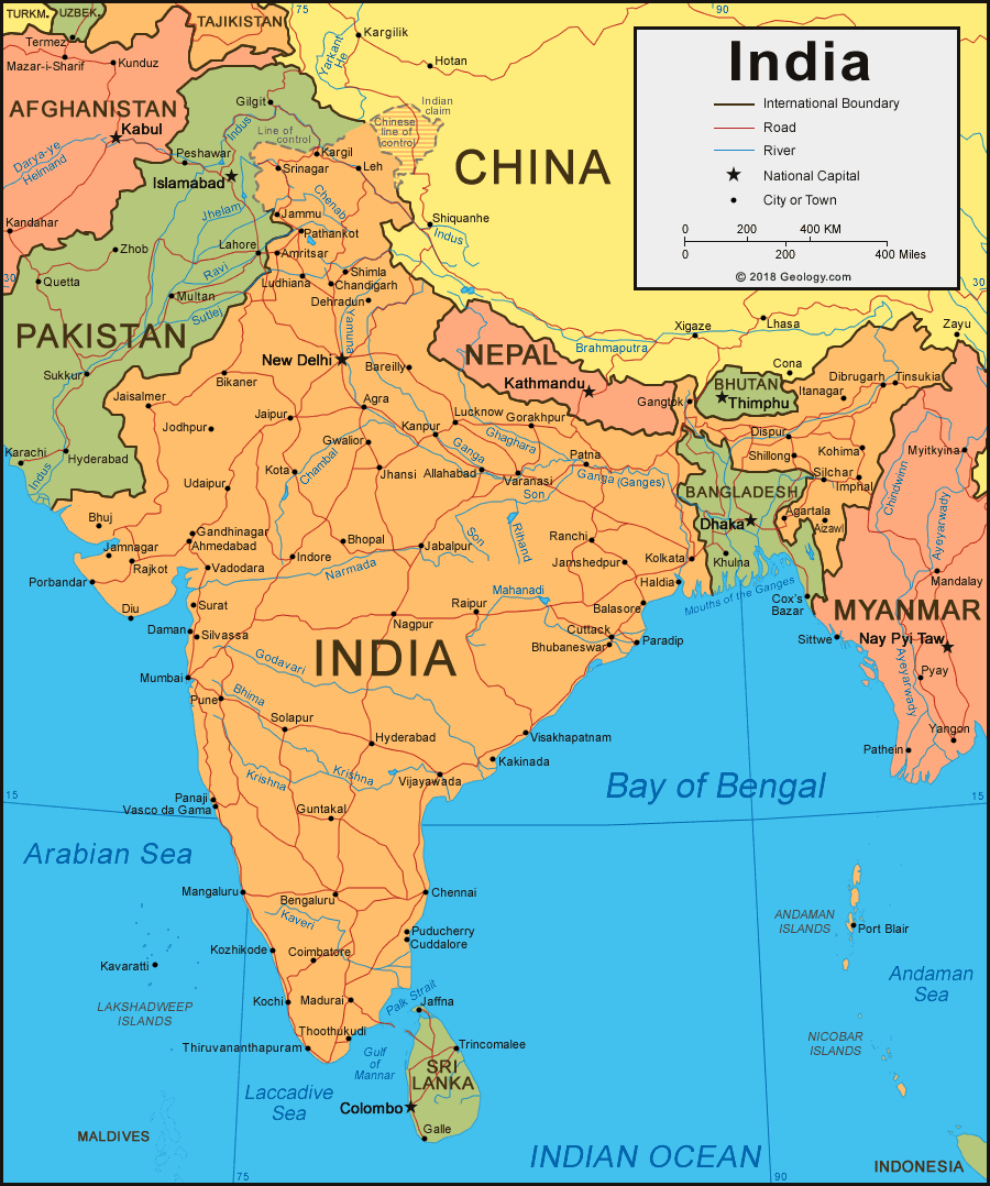 Original Map Of India